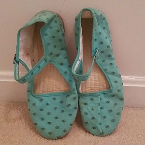 Teal Eyelash Mary Janes